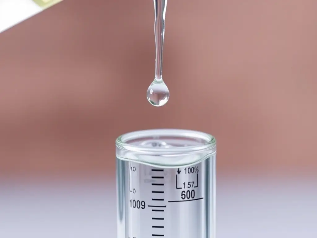 A close-up image of a clear liquid being carefully measured, representing the MMS1 Protocol and its precise application for health benefits.