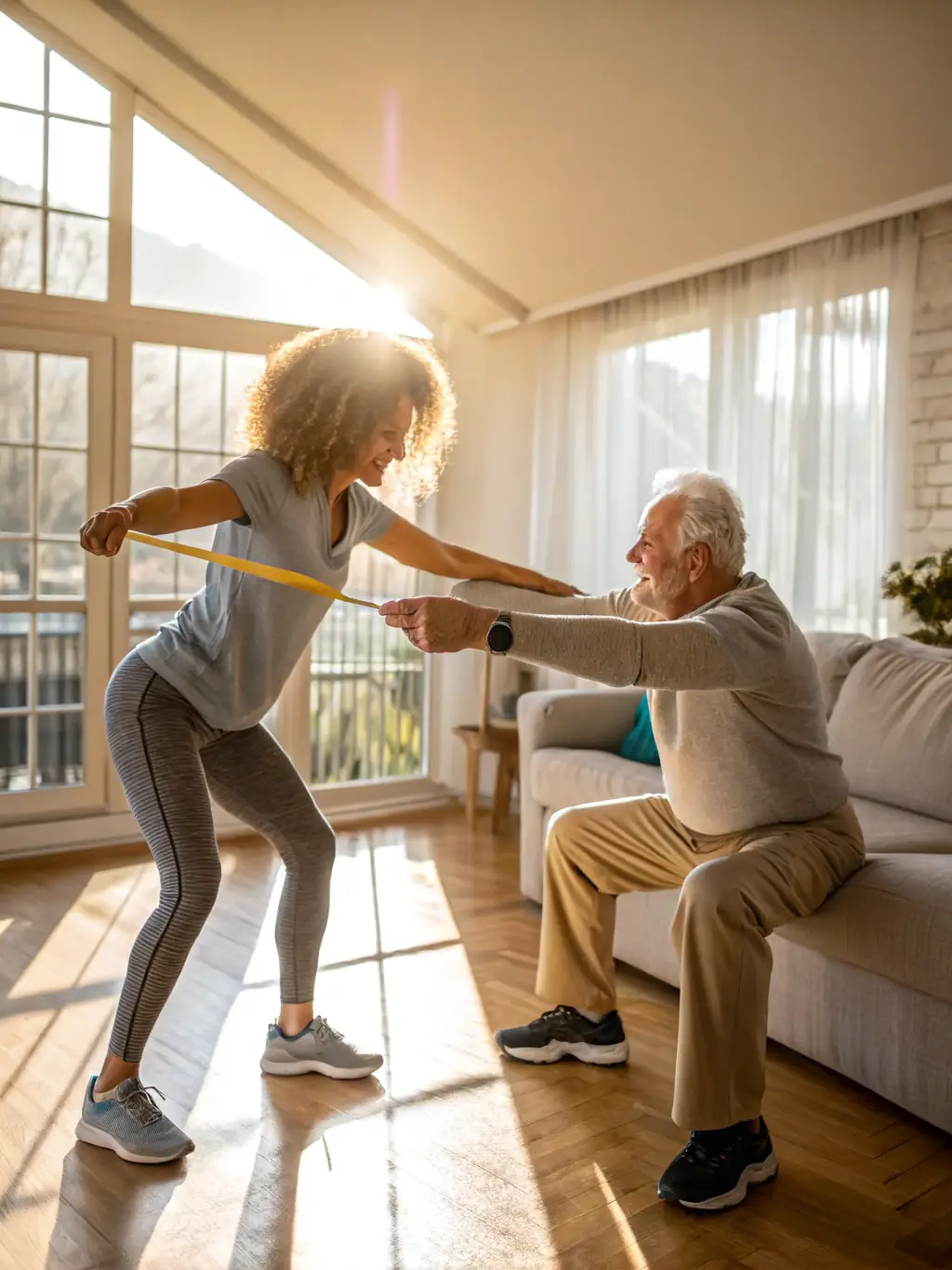 A supportive image of a family caregiver assisting a loved one with their wellness routine, highlighting the importance of family involvement in the healing process.